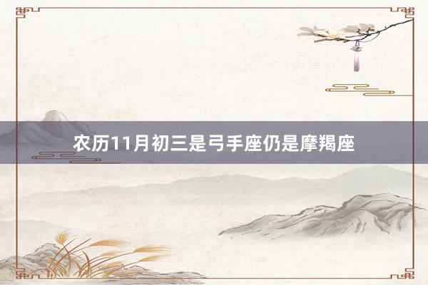 农历11月初三是弓手座仍是摩羯座