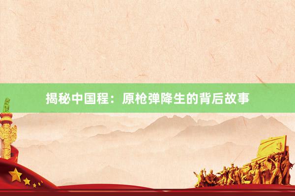 揭秘中国程：原枪弹降生的背后故事
