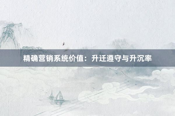 精确营销系统价值：升迁遵守与升沉率